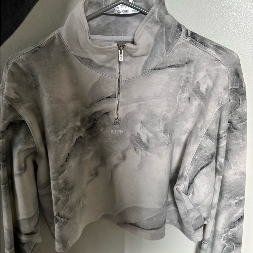 Kith Light Gray Zip-Up Hoodie